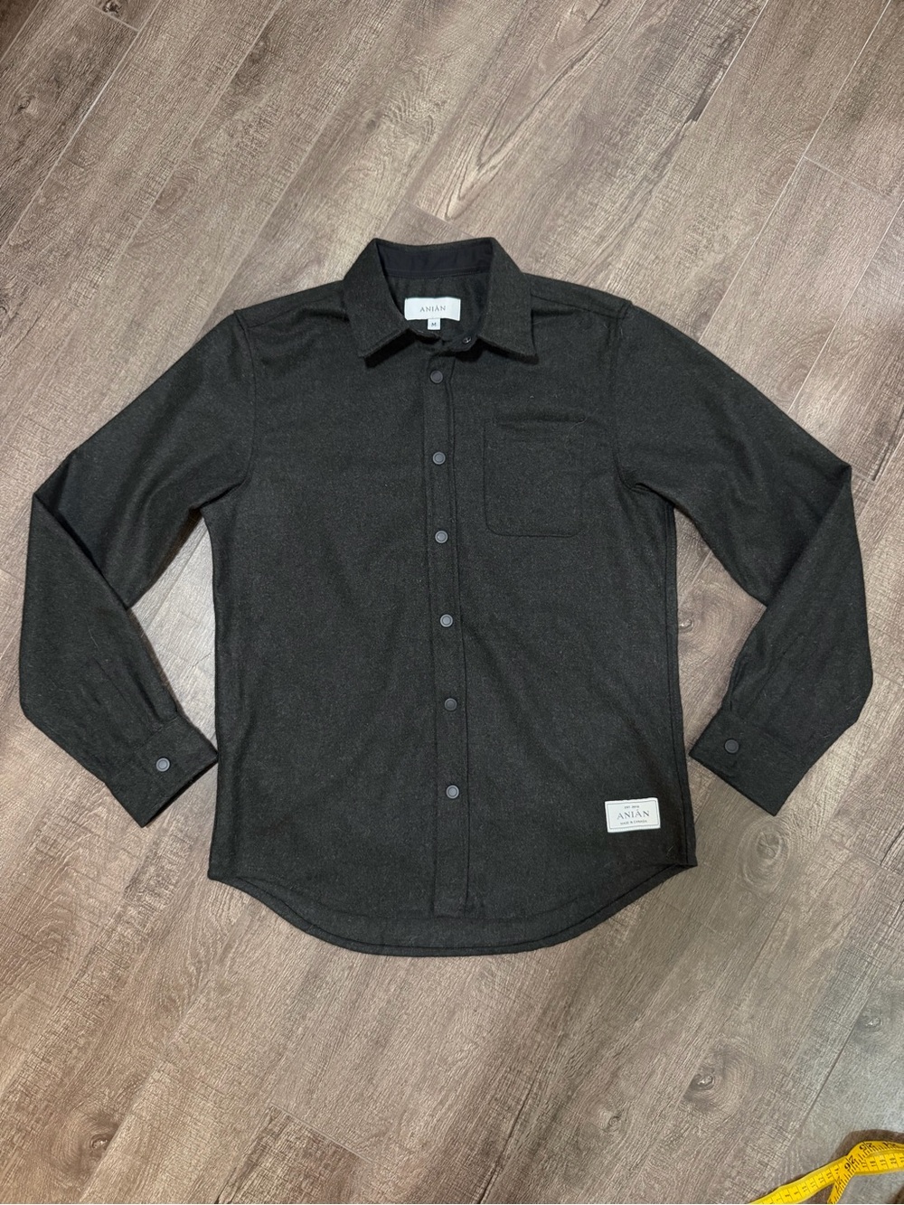ANIAN modern Melton Lightweight - Snap buttons - medium - Olive